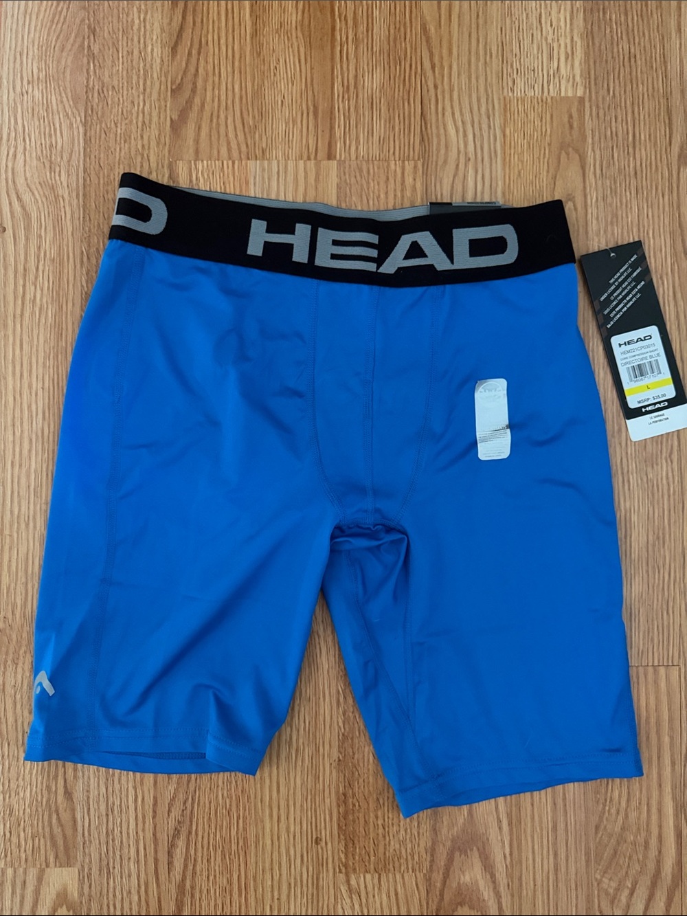 HEAD Royal Blue Performance Compression Shorts with Black Waistband